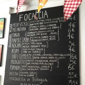 Their list at Focaccia in Giro in Lisbon