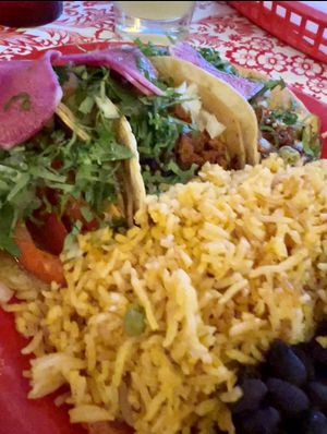 Vegan taco platter  at Cafe Corazon - Kinnickinnick in Milwaukee
