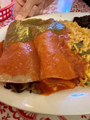 Vegan enchilada platter  at Cafe Corazon - Kinnickinnick in Milwaukee