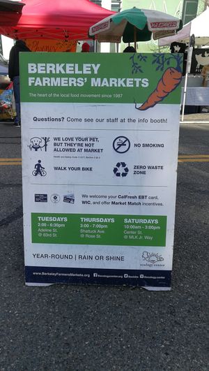 signage at Farmer's Market - downtown Berkeley in Berkeley