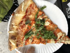 Buffalo cauliflower basil vegan pizza  at Screamer's Pizzeria - Greenpoint in Brooklyn