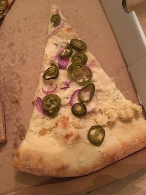 almond parm, jalapeño white slice at Screamer's Pizzeria - Greenpoint in Brooklyn