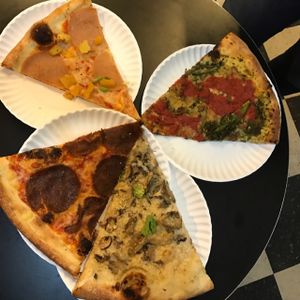pepperoni , Parmesan and mushrooms, broccoli pesto , Hawaiian pizza  at Screamer's Pizzeria - Greenpoint in Brooklyn