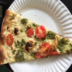 cherry/pesto slice at Screamer's Pizzeria - Greenpoint in Brooklyn