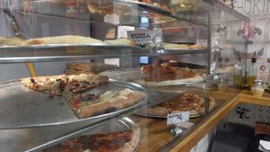 Late night pizza selection at Screamer's Pizzeria - Greenpoint in Brooklyn