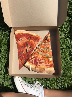 Margarita and buffalo enjoyed in McCarren Park at Screamer's Pizzeria - Greenpoint in Brooklyn