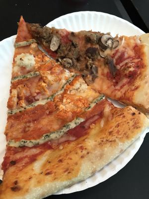 Buffalo & Sausage and Mushrooms at Screamer's Pizzeria - Greenpoint in Brooklyn