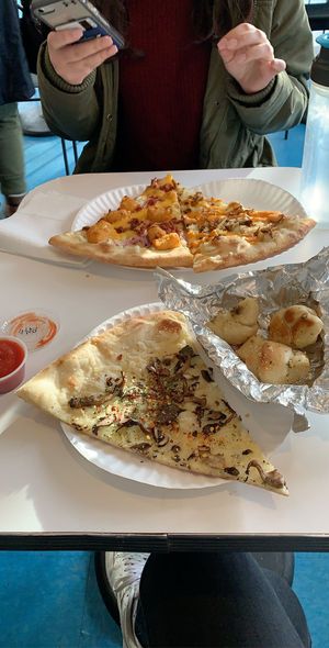 garlic knots and slices  at Screamer's Pizzeria - Greenpoint in Brooklyn
