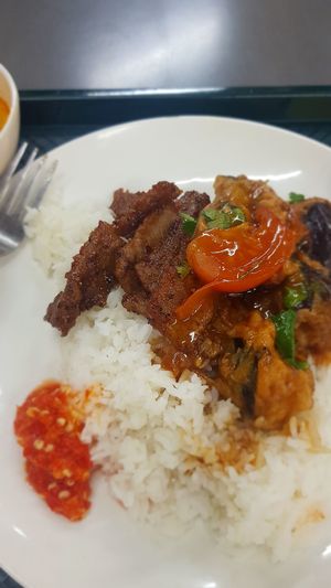 You can choose to have rice or noodle at Blossoming Lotus in Haymarket