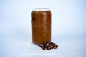 Intuitive Energy Smoothie made from Hemp milk, coconut meat, raw cacao, dates, and chicory at Glowing Plant Based Eatery in Los Angeles