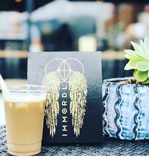 IMMORDL Superfood Coffee at Glowing Plant Based Eatery in Los Angeles