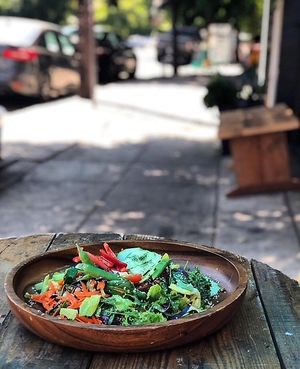 Vegan Salad. Choose your own toppings. Vegan homeade dressings. Organic Produce.  at Glowing Plant Based Eatery in Los Angeles