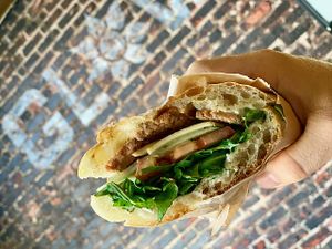 Vegan BLTA. Made in house. Prepared fresh daily.  at Glowing Plant Based Eatery in Los Angeles