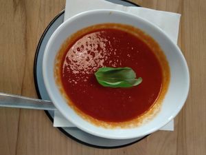 Tomato soup at Vero Bio-Pizzeria in Vienna