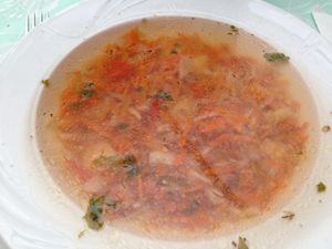 soup in the lunch special at Restaurantul Vegetarian Cris in Oradea