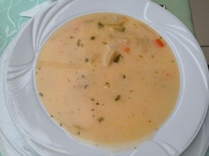 soup in the lunch special at Restaurantul Vegetarian Cris in Oradea