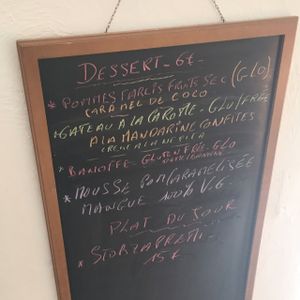 dessert menu at Paprika Restaurant in Corsica