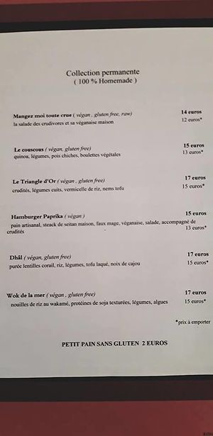 Menu. Photo by: Paprika. on Facebook at Paprika Restaurant in Corsica