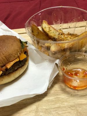 Jalapeño Burger and Cajun Fries  at Huggers - 허거스 in Seoul