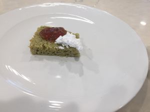 Bread and jam and cream for dessert. Everything was homemade including the jam. The jam was especially nice, it had pinenuts in it.  at Veg Green in Seoul