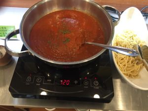 Pasta with tomato sauce.  at Veg Green in Seoul