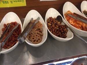 Some Korean dishes.  at Veg Green in Seoul