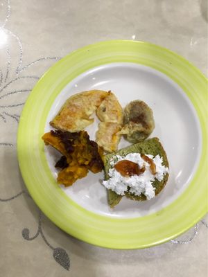 Dessert time! No idea what the white cream is but it tastes sooo good.  at Veg Green in Seoul