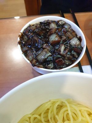 black sweet sauce to mix in noodles at Gawon - 가원 in Seoul