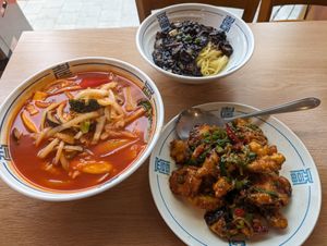 The spicy mushrooms are really good but definitely spicy! at Gawon - 가원 in Seoul