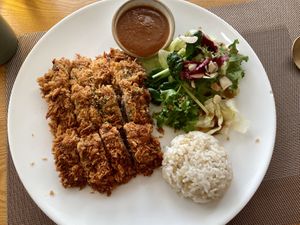 Crispy and delicious soy cutlet    at Vegenarang in Busan