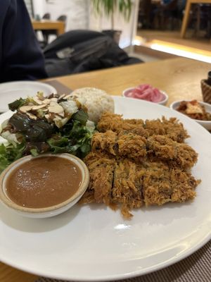 Bean protein cutlet #Veganuary at Vegenarang in Busan