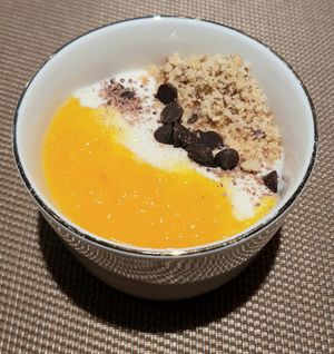 Soy yogurt dessert (part of Lotus Leaf Rice Set) at Vegenarang in Busan