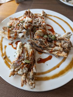 Fried mushroom at Vegenarang in Busan