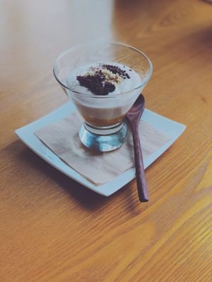 Homemade orange yoghurt at Vegenarang in Busan