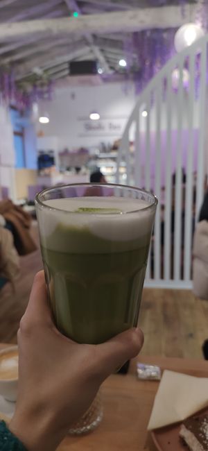 Matcha latte at Slodki Bez in Warsaw