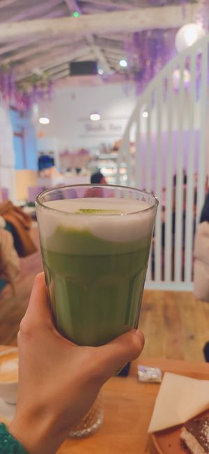 Matcha latte at Slodki Bez in Warsaw