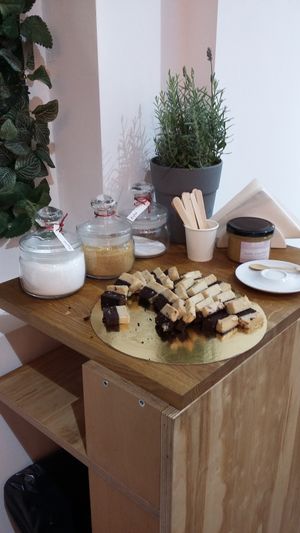 table at Slodki Bez in Warsaw