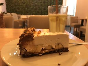 Banana caramel cake (all desserts are gluten free and baked) at Slodki Bez in Warsaw