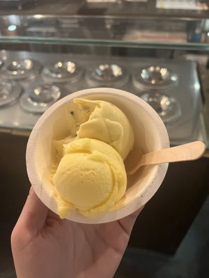 Passionfruit and mango sorbet  at Gelato Lab in Siem Reap