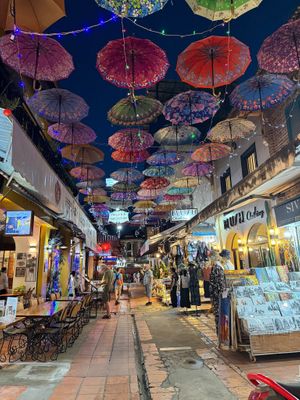 View of the alley outside the shop at Gelato Lab in Siem Reap