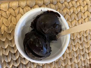 80% organic dark chocolate - intense flavor.  Just perfect!  at Gelato Lab in Siem Reap