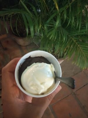 Chocolate and mandarin at Gelato Lab in Siem Reap