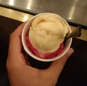 Dragon fruit and passion fruit at Gelato Lab in Siem Reap