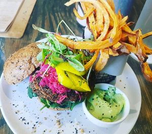 Delicious Vegan Burger at Onyx by Chrissy's Organics in Traralgon