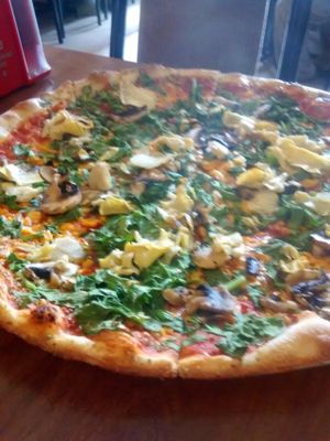 Vegan pizza at Epic Pizza in Whitehorse