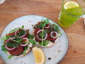 Vegan salmon bagel - very yum!! at Meatless District - Da Costabuurt in Amsterdam
