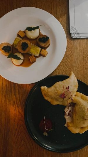A side dish made from king oyster mushroom.  at Meatless District - Da Costabuurt in Amsterdam