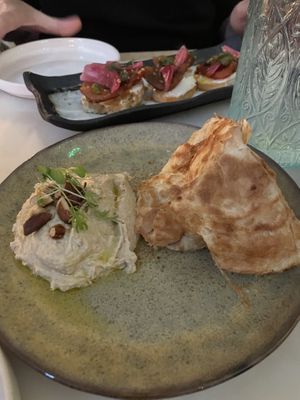 Aubergine dip with fantastic bread   at Meatless District - Da Costabuurt in Amsterdam