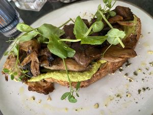 Chipotle mushrooms on toast: good, but spicy  at Meatless District - Da Costabuurt in Amsterdam