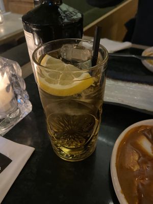 Soof lemonade with rose/cardamom flavour: a bit bland at Meatless District - Da Costabuurt in Amsterdam